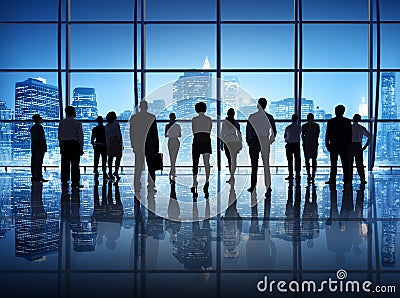 Silhouette of Determination Business People Stock Photo
