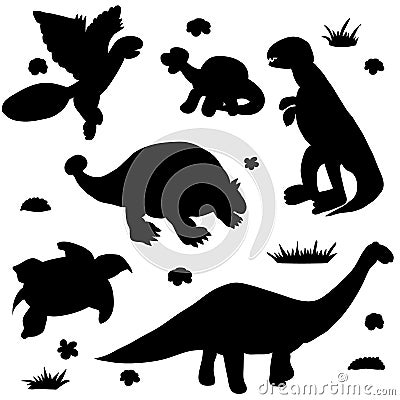Silhouette of dinosaur Stock Photo