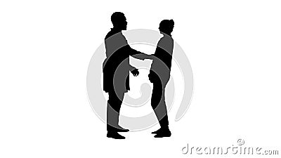 Silhouette Doctor telling good news to a patient. Stock Photo