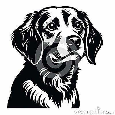 Bold Stencil Style Dog Clip Art On White Background Stock Photo