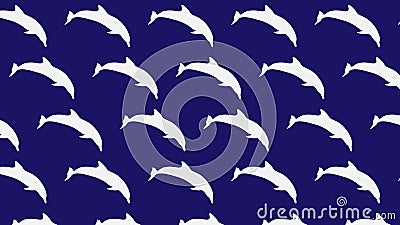 silhouette dolphin, white dolphin in ocean or sea, animal pattern Stock Photo