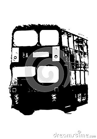 Silhouette of a double decker London bus Vector illustration Vector Illustration