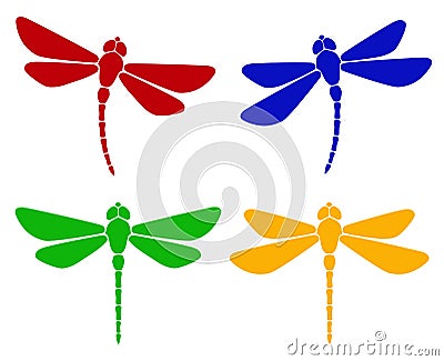 Silhouette of dragonfly Vector Illustration