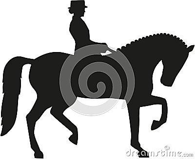 Silhouette of dressage horse Vector Illustration