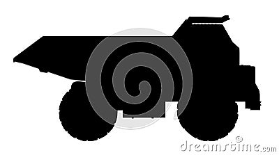 Silhouette of a dump truck Cartoon Illustration