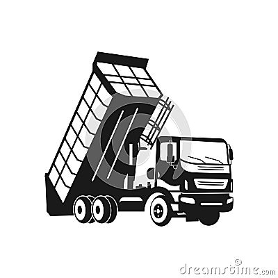 Silhouette dump truck design Vector Illustration