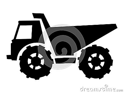 Silhouette of dump truck Stock Photo