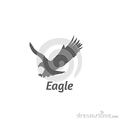 Silhouette of eagle flying. Vector illustration decorative design Vector Illustration