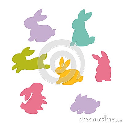 Silhouette of Easter Bunny. Vector illustration Vector Illustration