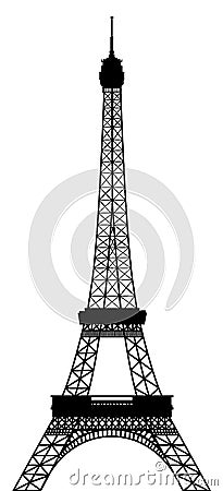 Silhouette of Eiffel tower Vector Illustration