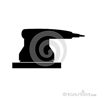 Silhouette of a electric sander icon. For floor and wooden planks sanding â€‹sandpaper. Isolated vector clipart. Vector Illustration