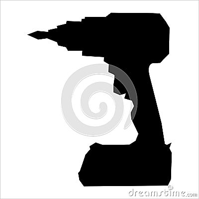 Silhouette of electric screwdriver Stock Photo