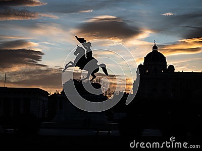 Equestrian statue Archduke Charles in Vienna, Austria Stock Photo