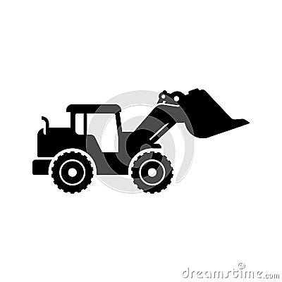 silhouette of excavator vector design. excavator icon sign symbol Vector Illustration