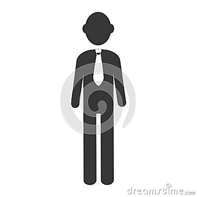 Silhouette executive man with necktie Vector Illustration