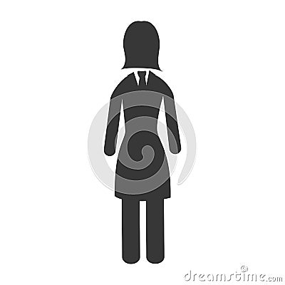 Silhouette executive woman with dress Vector Illustration
