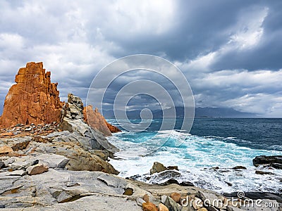 Awesome view of Red Rocks in Arbatax Stock Photo