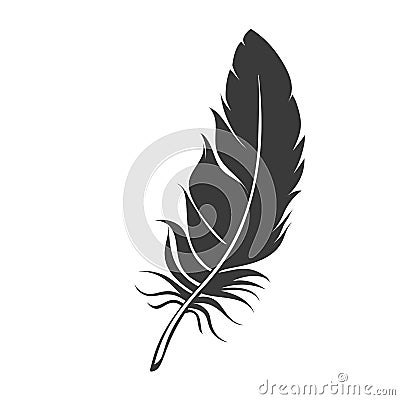 Silhouette feather icon Vector Illustration