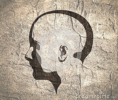 Silhouette of a female head. Face side view. Stock Photo