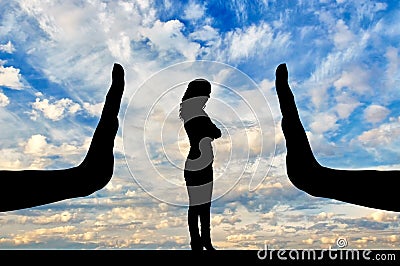 Concept of gender inequality in discrimination Stock Photo