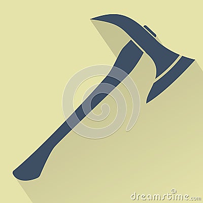 Silhouette of Firefighters Axe Vector Illustration