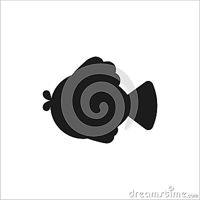 Silhouette of fish. Flat style icon for logo Vector Illustration