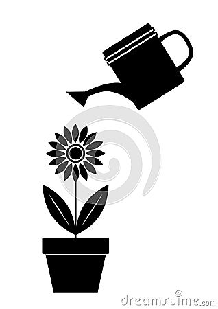 Silhouette of flower Vector Illustration