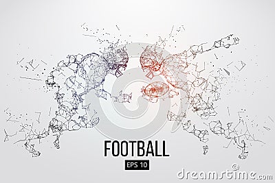 Silhouette of a american football player particles, lines and triangles on background. Rugby. Vector illustration Vector Illustration