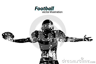 silhouette of a football player. Rugby. American footballer Stock Photo