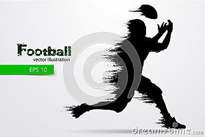 silhouette of a football player. Rugby. American footballer. Vector illustration Cartoon Illustration