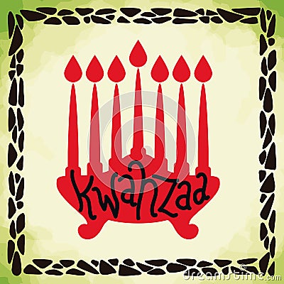 Silhouette Frame of Kwanzaa Candles, Vector Illustration Vector Illustration