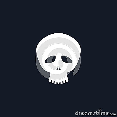 Silhouette Funny Skull Vector Illustration