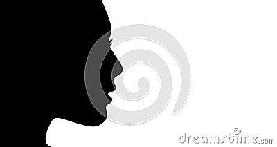 Silhouette of a girl on a black background Vector Illustration