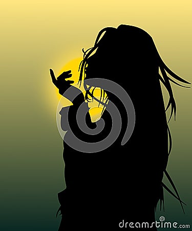 Silhouette Of a Girl Vector Illustration