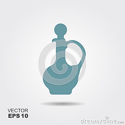 Silhouette of a glass carafe. Flat vector icon Vector Illustration