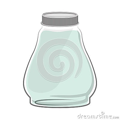 Silhouette glass container with green liquid Vector Illustration