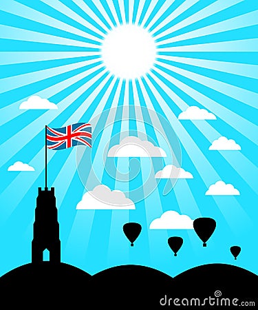 Glastonbury Summer Vector Illustration