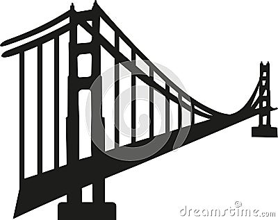 Silhouette of golden gate bridge Vector Illustration