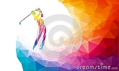 Silhouette of golf player. Vector eps8 Vector Illustration