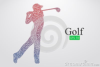 Silhouette of a golf player. Vector illustration Vector Illustration