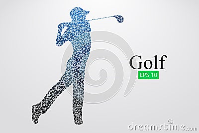 Silhouette of a golf player. Vector illustration Vector Illustration