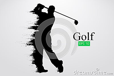 Silhouette of a golf player. Vector illustration Vector Illustration