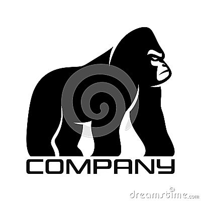 Silhouette of gorilla logo. Vector illustration. Vector Illustration