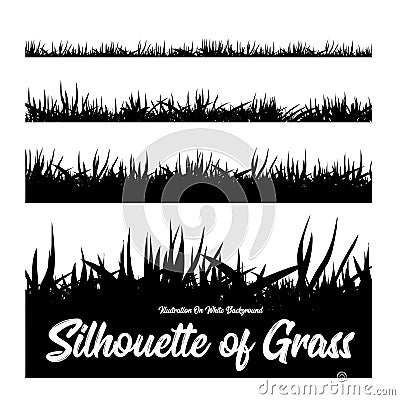 Silhouette of grass of different heights Vector Illustration