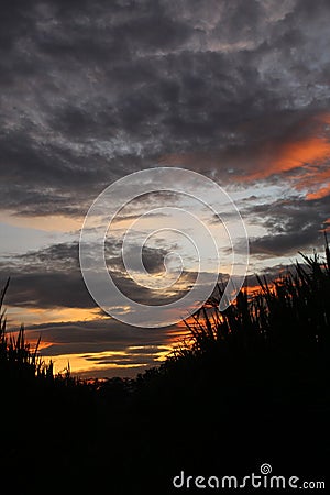 beautiful sunset background in the afternoon Stock Photo