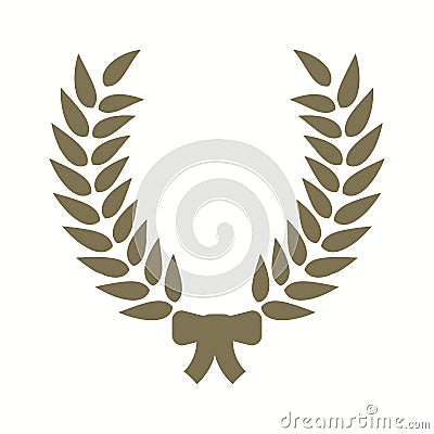 Silhouette of Greek or Roman laurel wreath for honor winners prize, leaf frame for graduation certificate or sport Vector Illustration