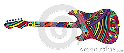 Silhouette of guitar. Vector Illustration