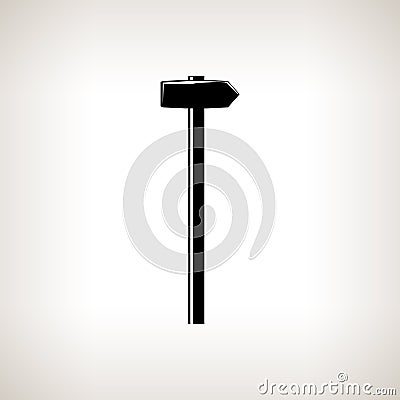 Silhouette hammer on a light background Vector Illustration