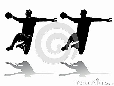 Silhouette handball player. vector drawing Vector Illustration