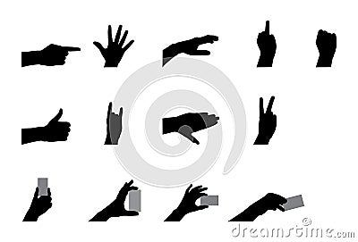 Silhouette of hands Vector Illustration